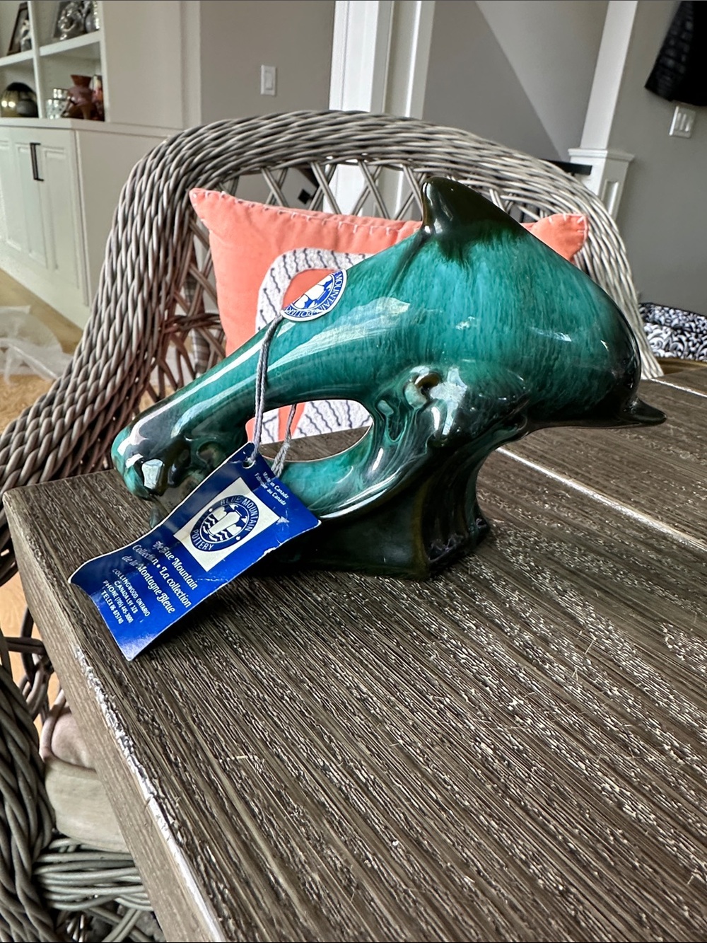 Blue mountain pottery NWT 5x7 collectible dolphin vintage excellent no flaws